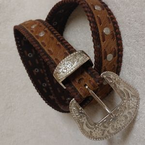 Horse hair, and leather western Cowgirl belt... Beautiful!!!!  Top quality